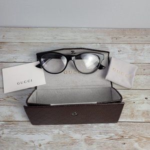 GUCCI Cat Eye Black Shiny 54 mm Women's Eyeglasses